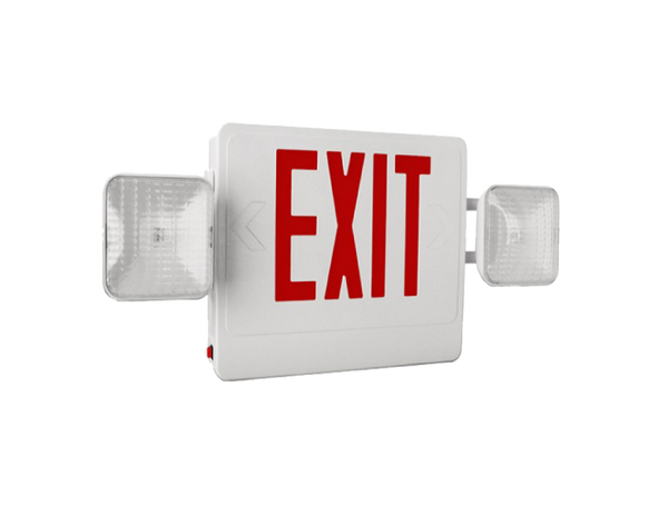 LED Exit Sign - White Housing - Red Lettering - 1W Per Head - Remote Capability