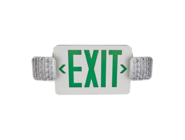LED Exit Sign - White Housing - Green Lettering - 1W Per Head - Remote Capability